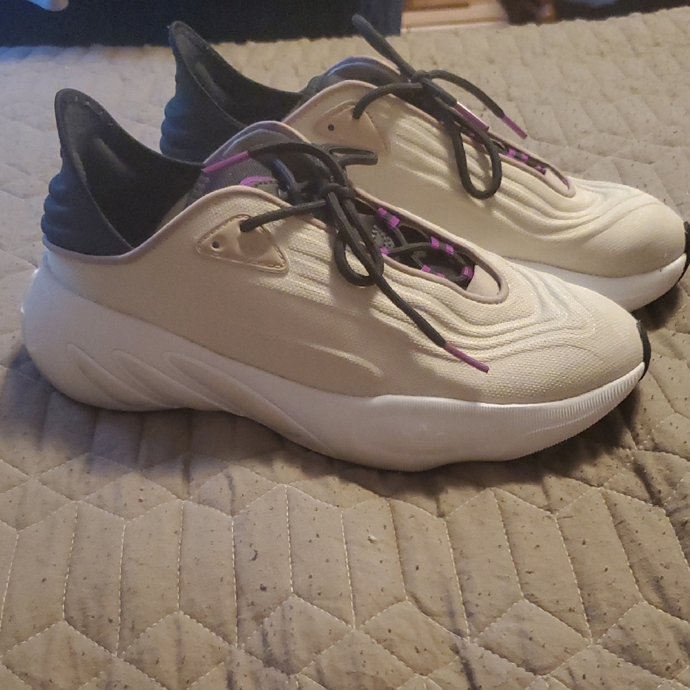 adidas Cream and Black Athletic Shoes